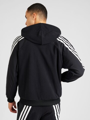 ADIDAS SPORTSWEAR Athletic Zip-Up Hoodie 'Future Icons' in Black