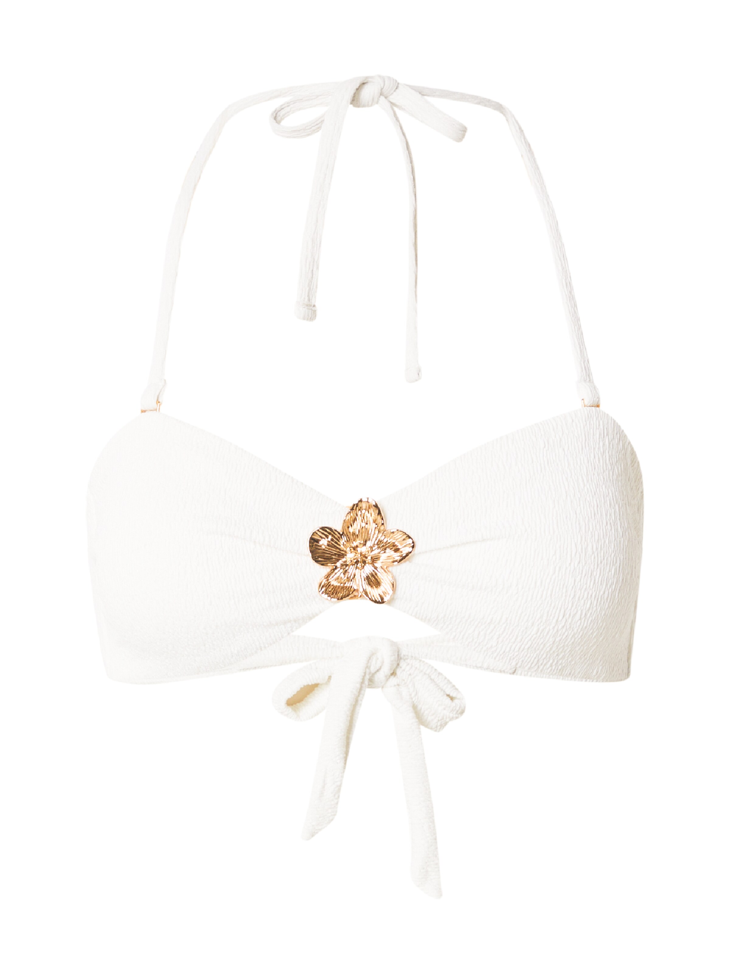 Hunkemöller - Bandeau Top de bikini en blanco: frente