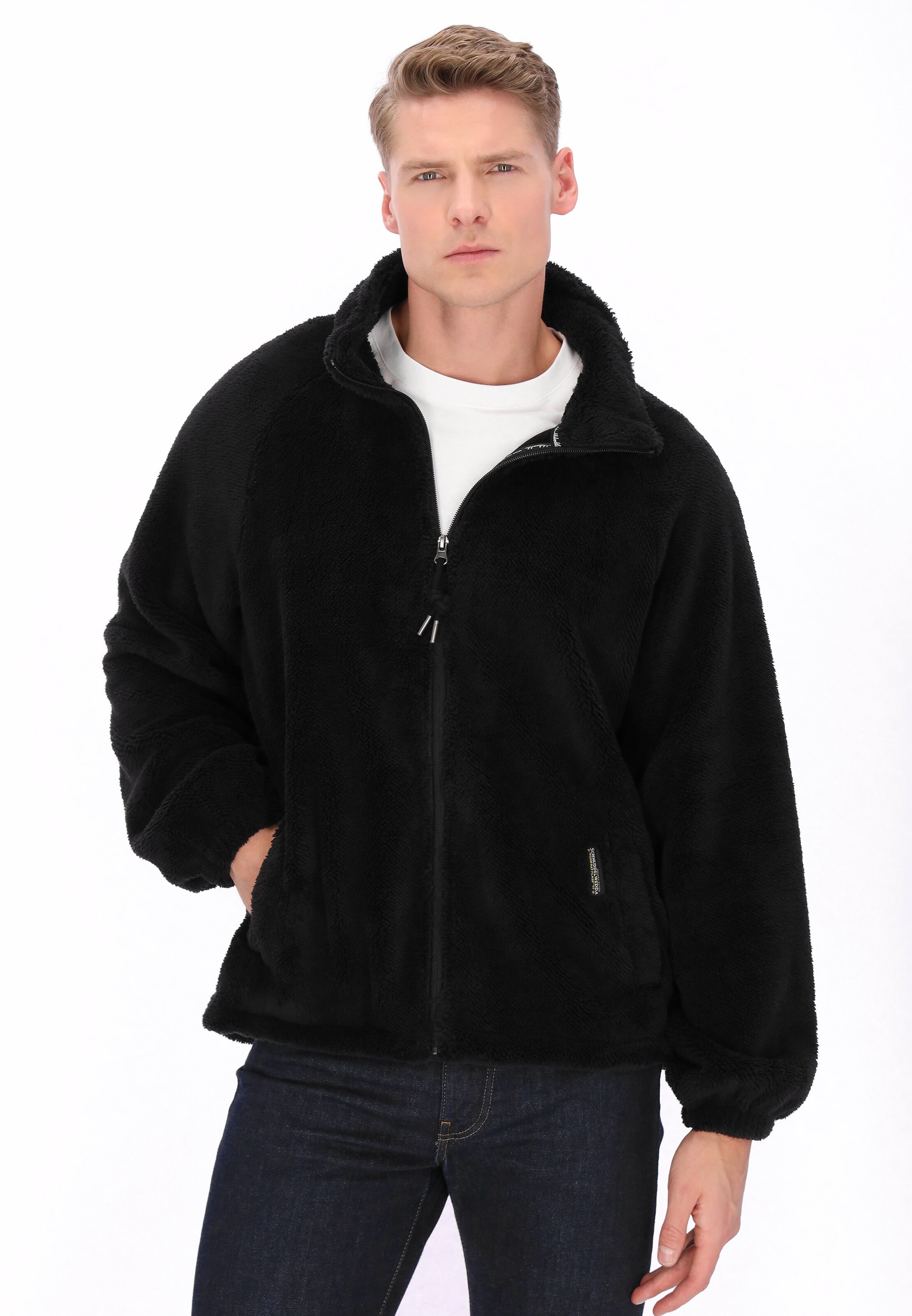 Schmuddelwedda Fleece jacket in Black: front