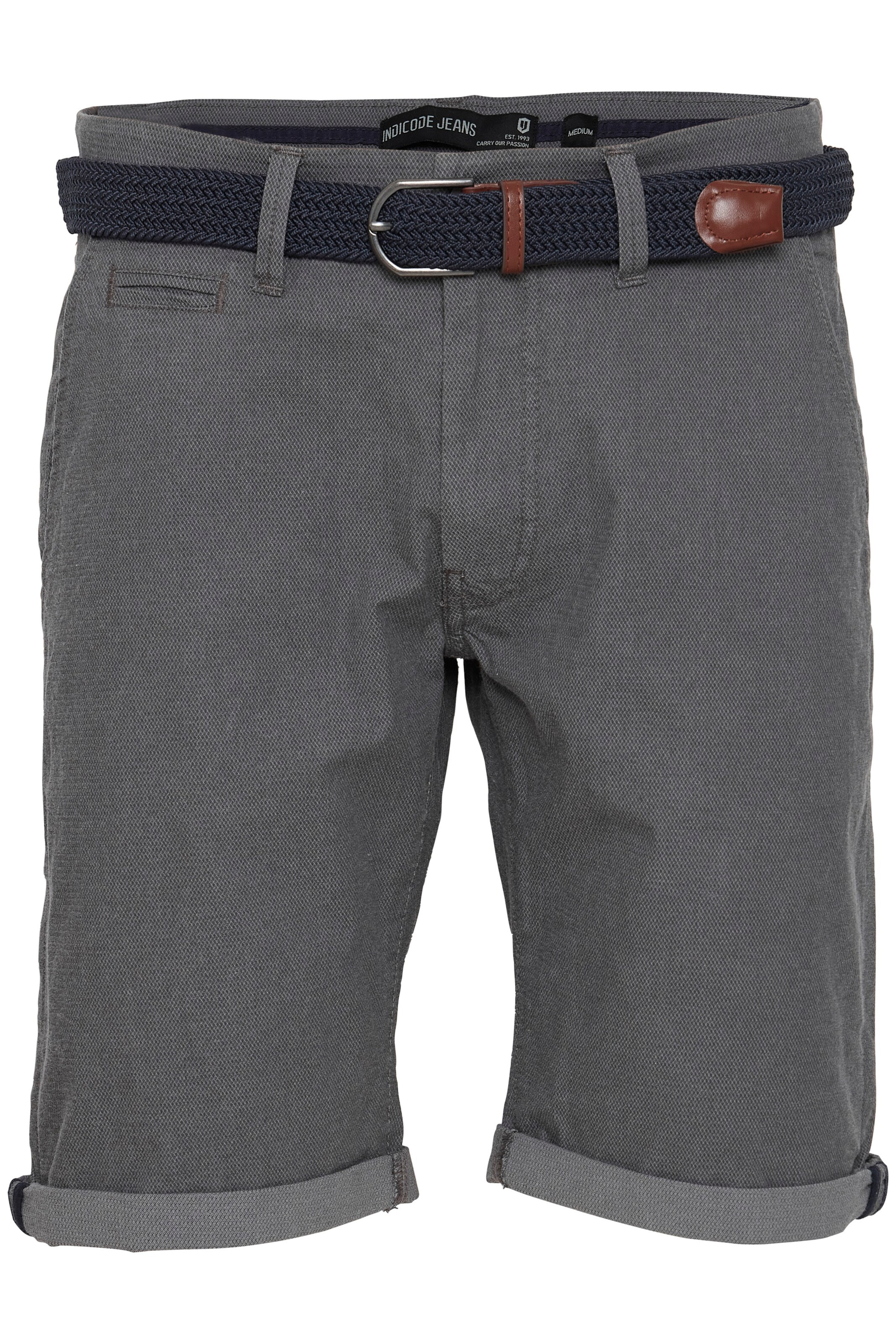 INDICODE JEANS Chino trousers 'Figno' in Grey: front