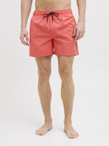 Shorts de bain 'JPSTMaui' JACK & JONES en orange : devant