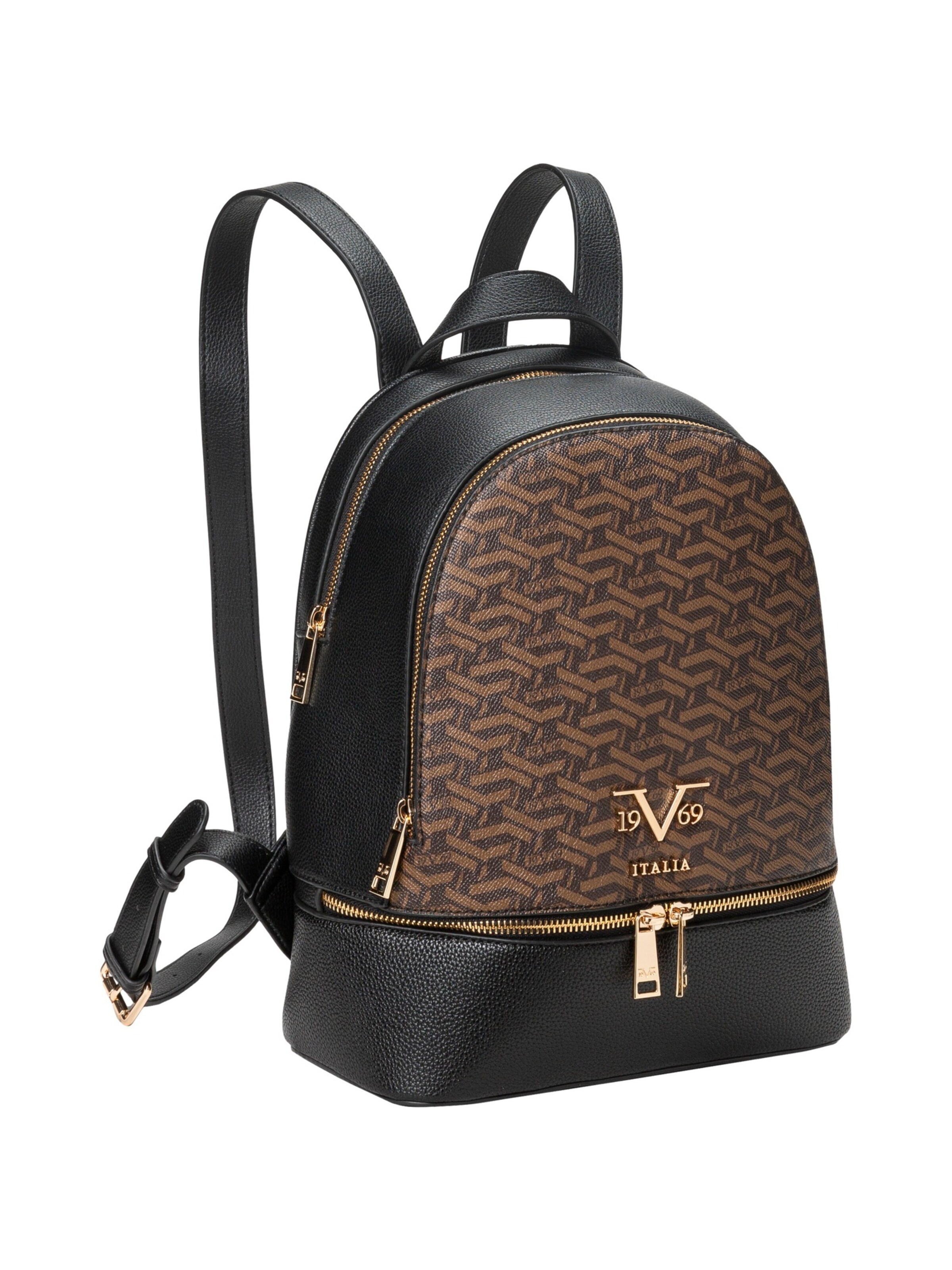 19V69 ITALIA Backpack 'Robi AOP' in Brown