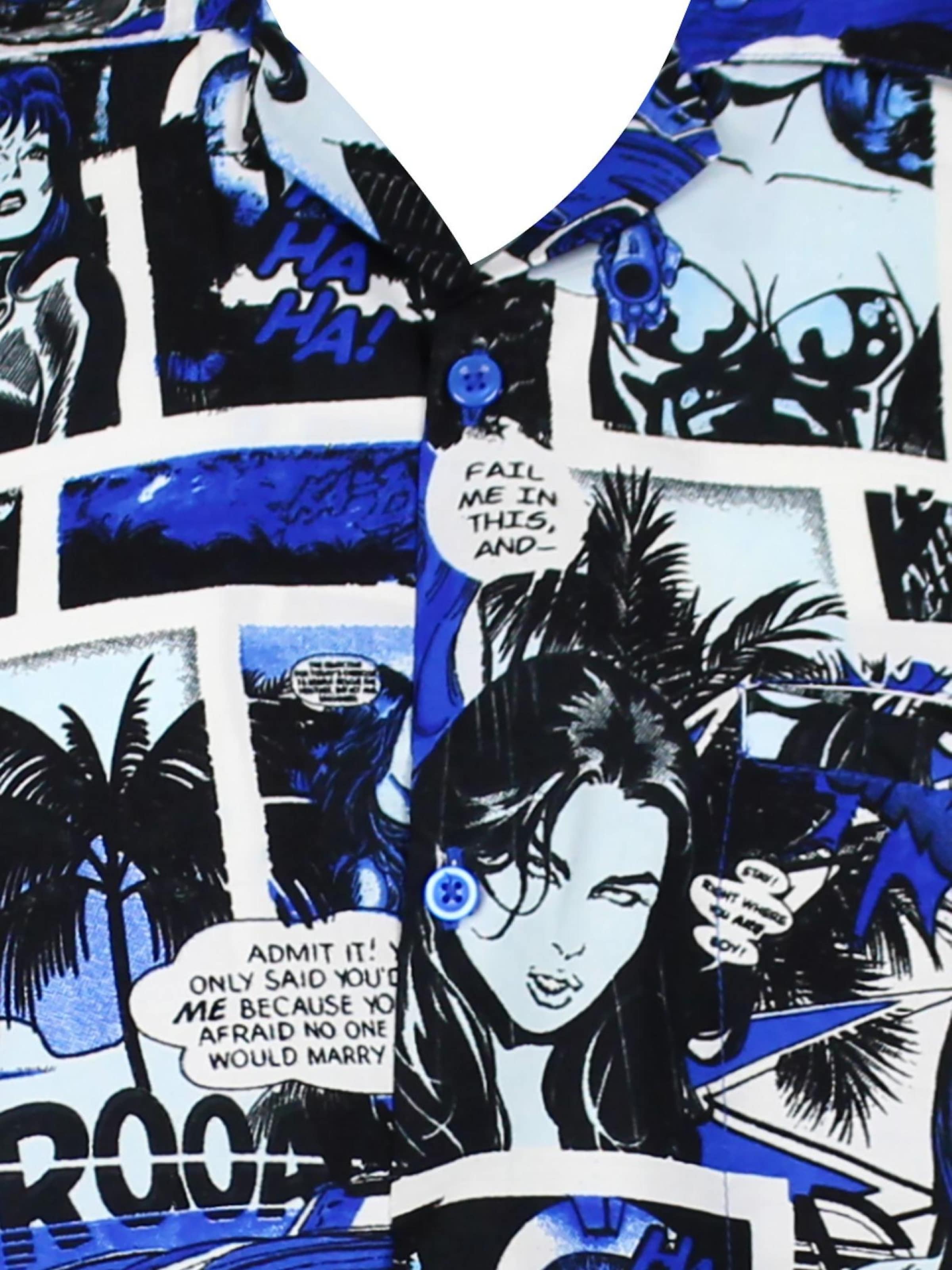 King Kameha Shirt 'Comic' in Blue
