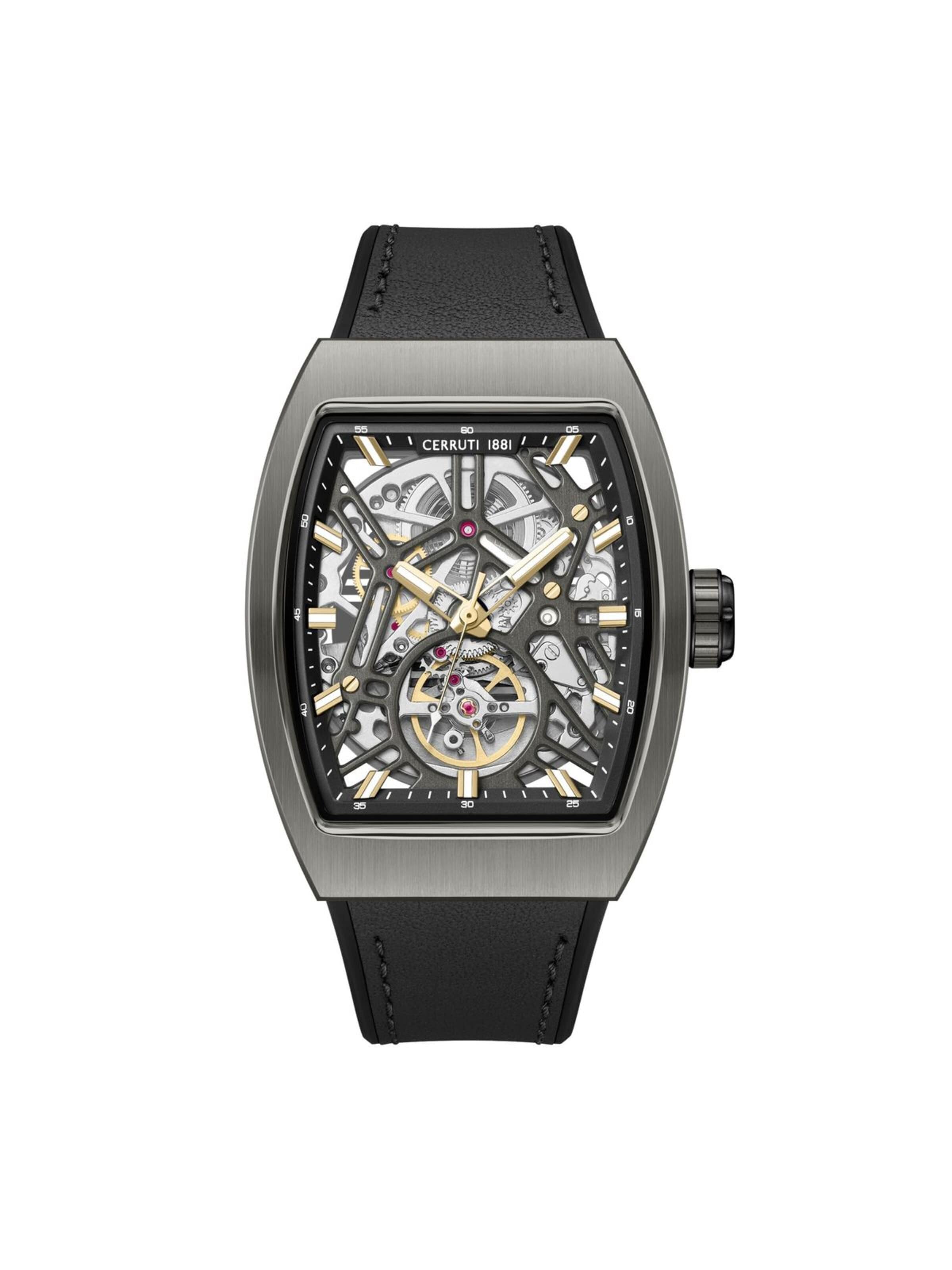 Montre à affichage analogique 'Calliano' CERRUTI 1881 en noir : devant