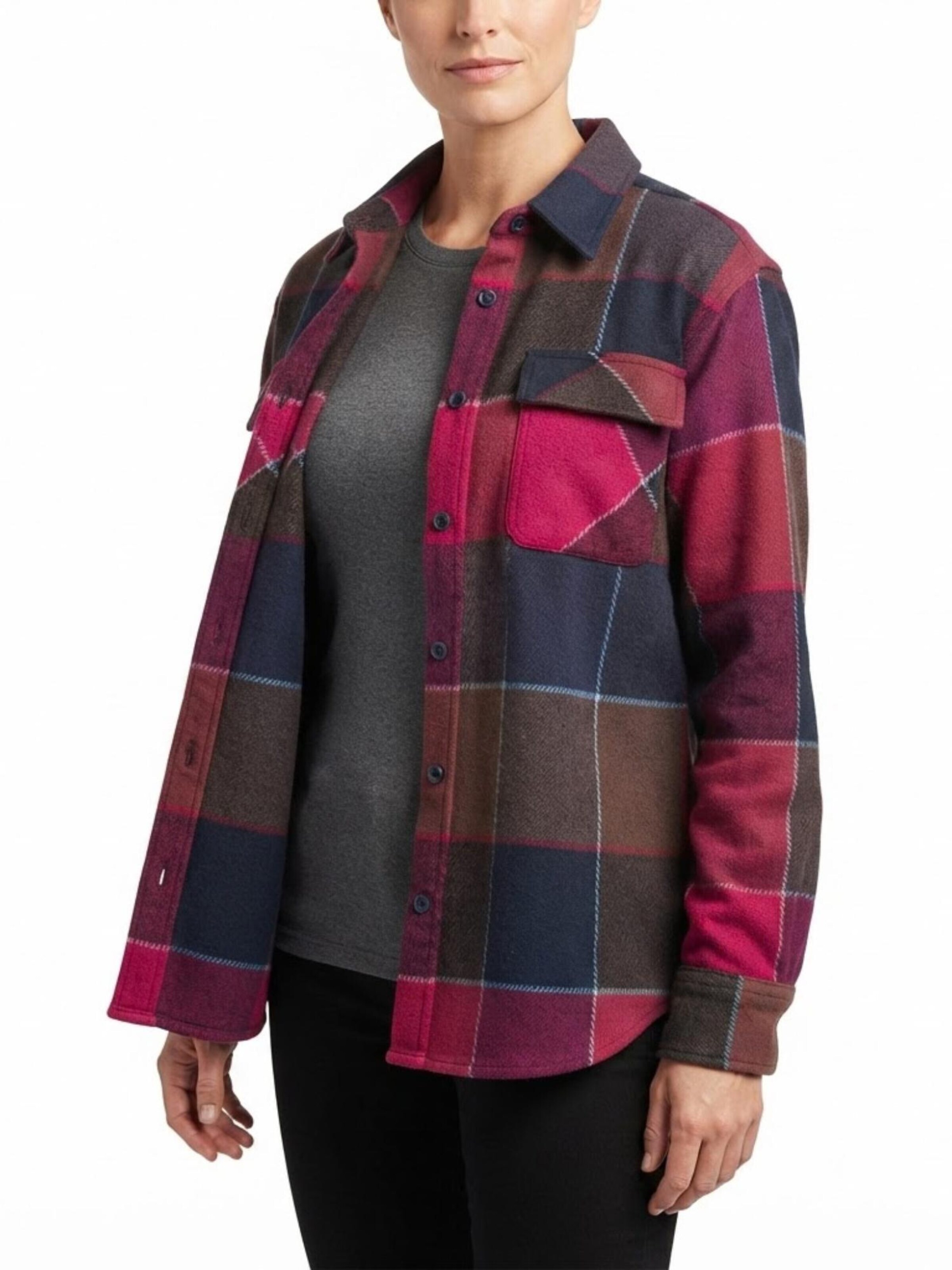 Chemisier 'Comfy Heavyweight Flannel Shirt' Radwa en rouge