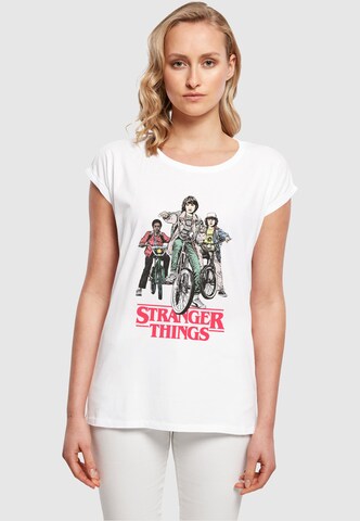 T-shirt 'Stranger Things - Retro Bikers' ABSOLUTE CULT en blanc : devant