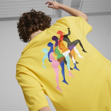 PUMA T-Shirt 'Love Marathon Grafik' in Gelb