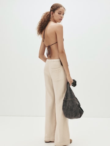 Wide Leg Pantalon Pull&Bear en beige