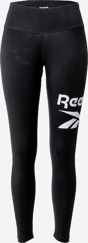 Skinny Pantalon de sport Reebok en noir : devant