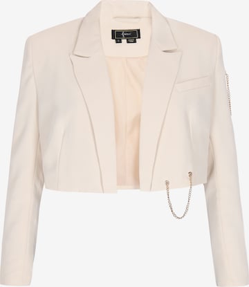 Blazer di faina in bianco: frontale