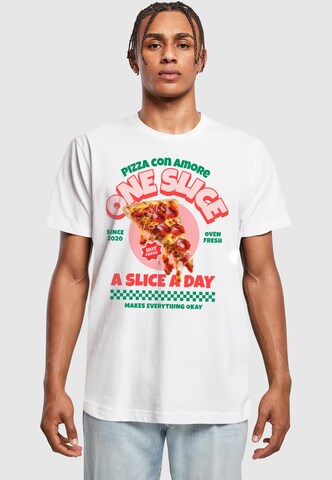 Mister Tee Μπλουζάκι 'Pizza Amore' σε λευκό: μπροστά