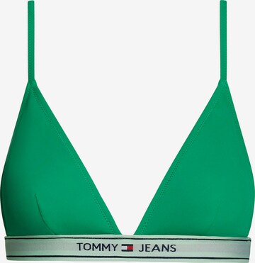 Tommy Jeans Triangel Bikinitop in Groen: voorkant