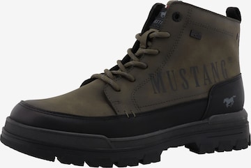 MUSTANG - Botas com atacadores em verde: frente