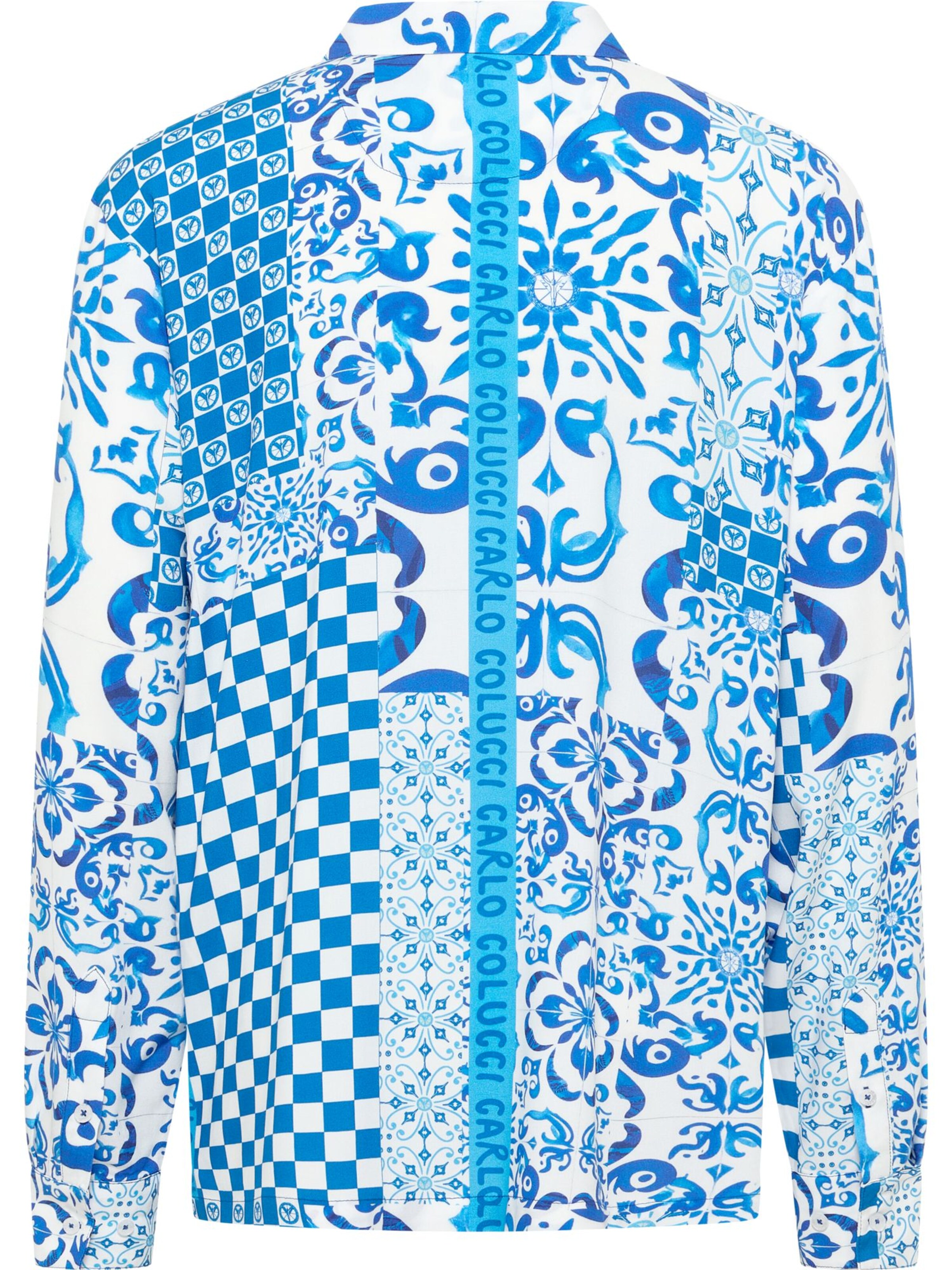 Carlo Colucci Comfort fit Button Up Shirt 'Fedrigo' in Blue