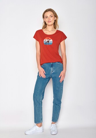 T-shirt 'Nature Good Life' GREENBOMB en rouge