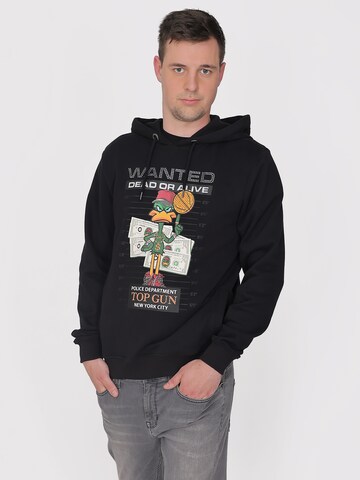 TOP GUN Sweatshirt in Black: front