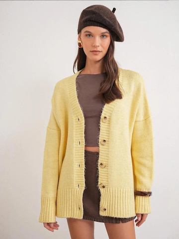 MixRay Knit Cardigan in Yellow: front