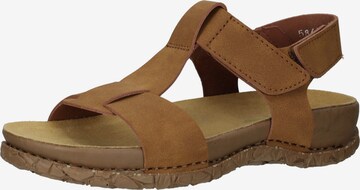 EL NATURALISTA Strap Sandals in Brown: front