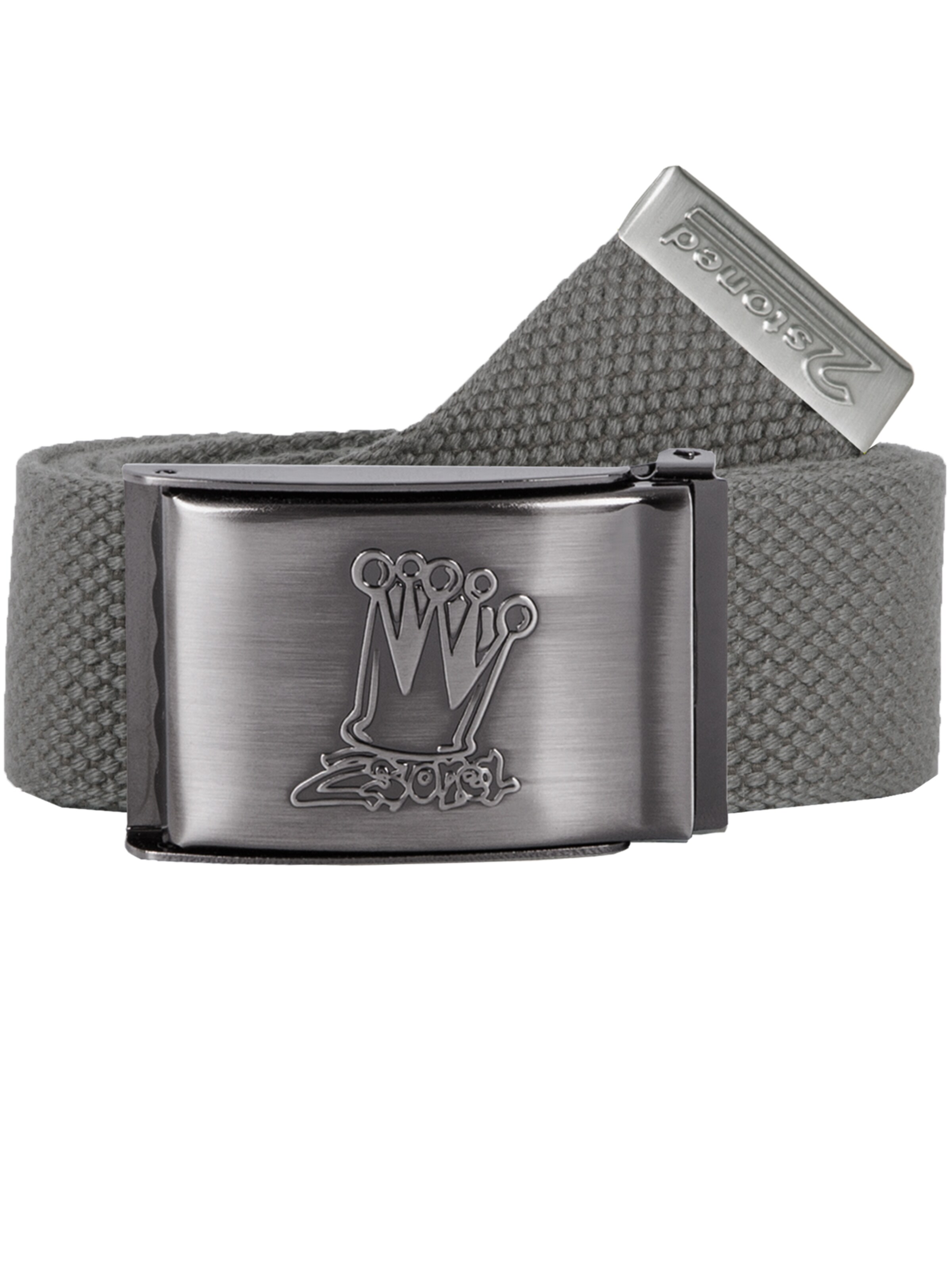 2Stoned Belt 'Classic Crown Matt' in Grey: front