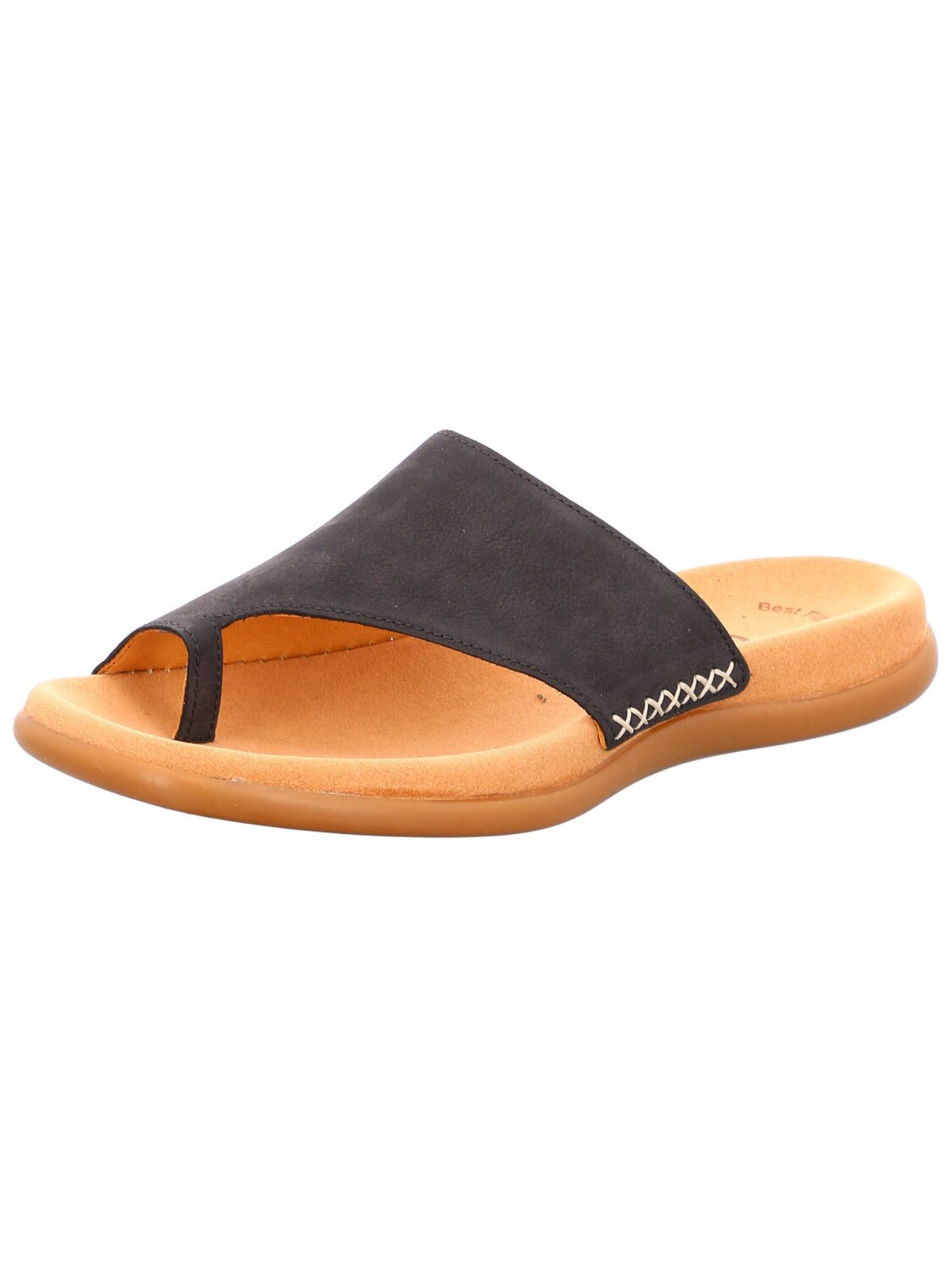 GABOR Teenslipper 'Pantolette Damen 03.700.16 Echtleder in blau' in Zwart: voorkant