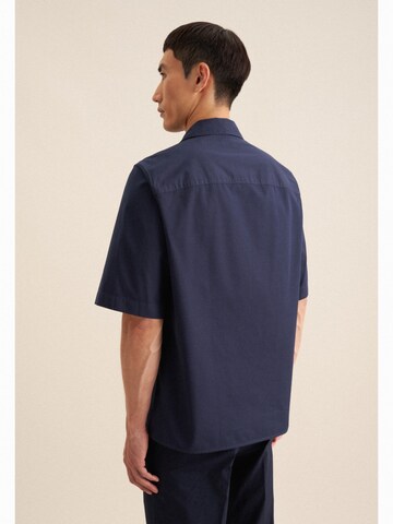SEIDENSTICKER Regular fit Button Up Shirt 'Schwarze Rose' in Blue