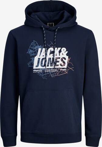 JACK & JONES Sweatshirt 'Map' in Blauw: voorkant