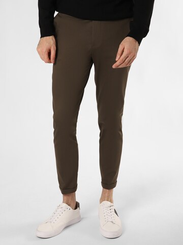 Finshley & Harding London Slim fit Pants 'Liam' in Brown: front