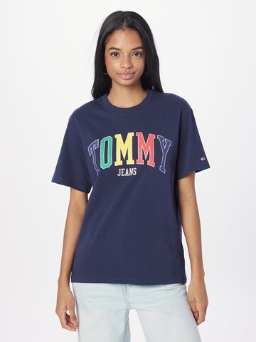 T-shirt Tommy Jeans en bleu : devant