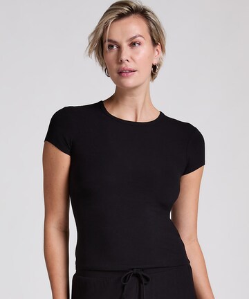 Hunkemöller Slaapshirt 'Essential' in Zwart: voorkant