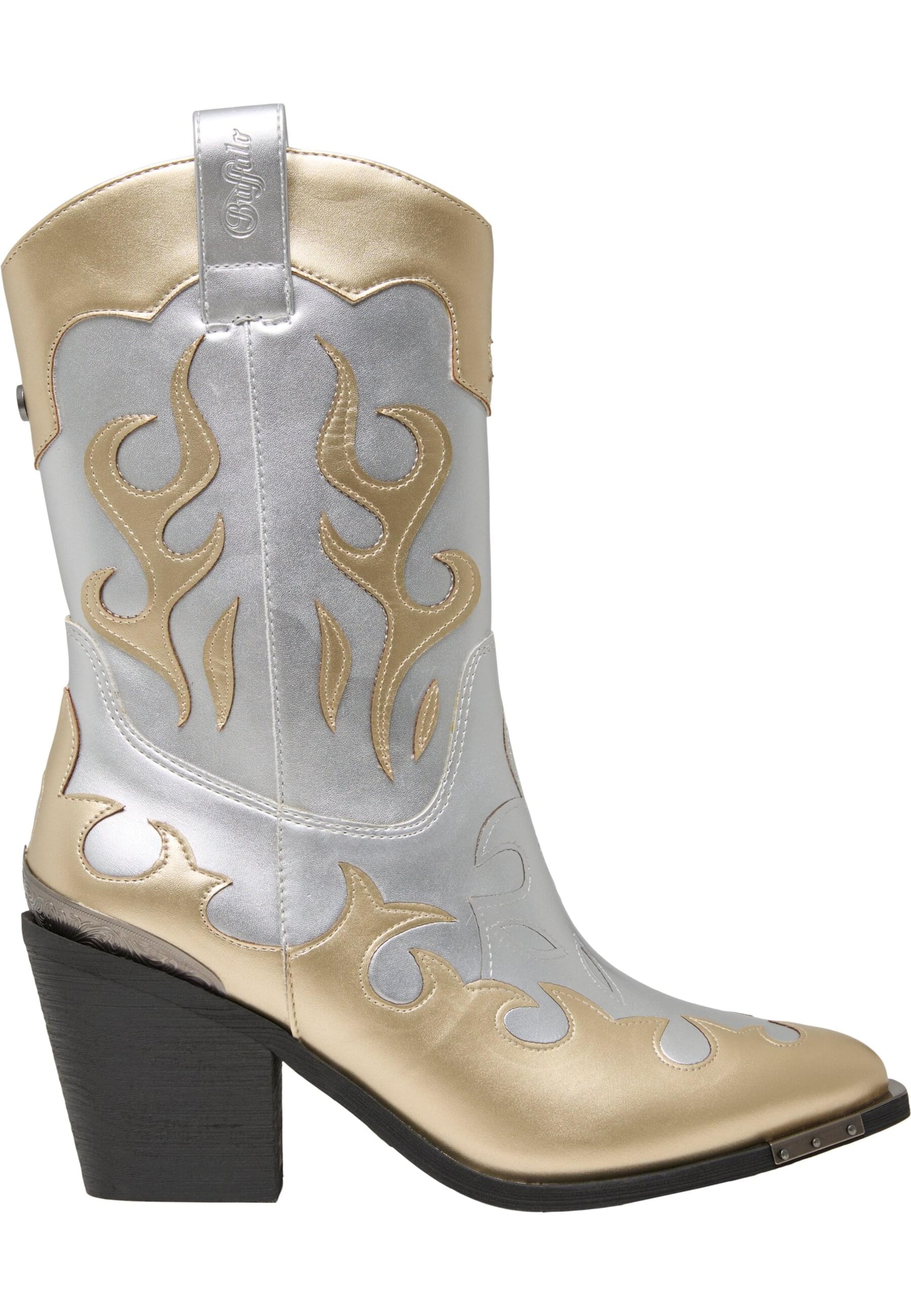 Bottes de cowboy BUFFALO en argent : devant