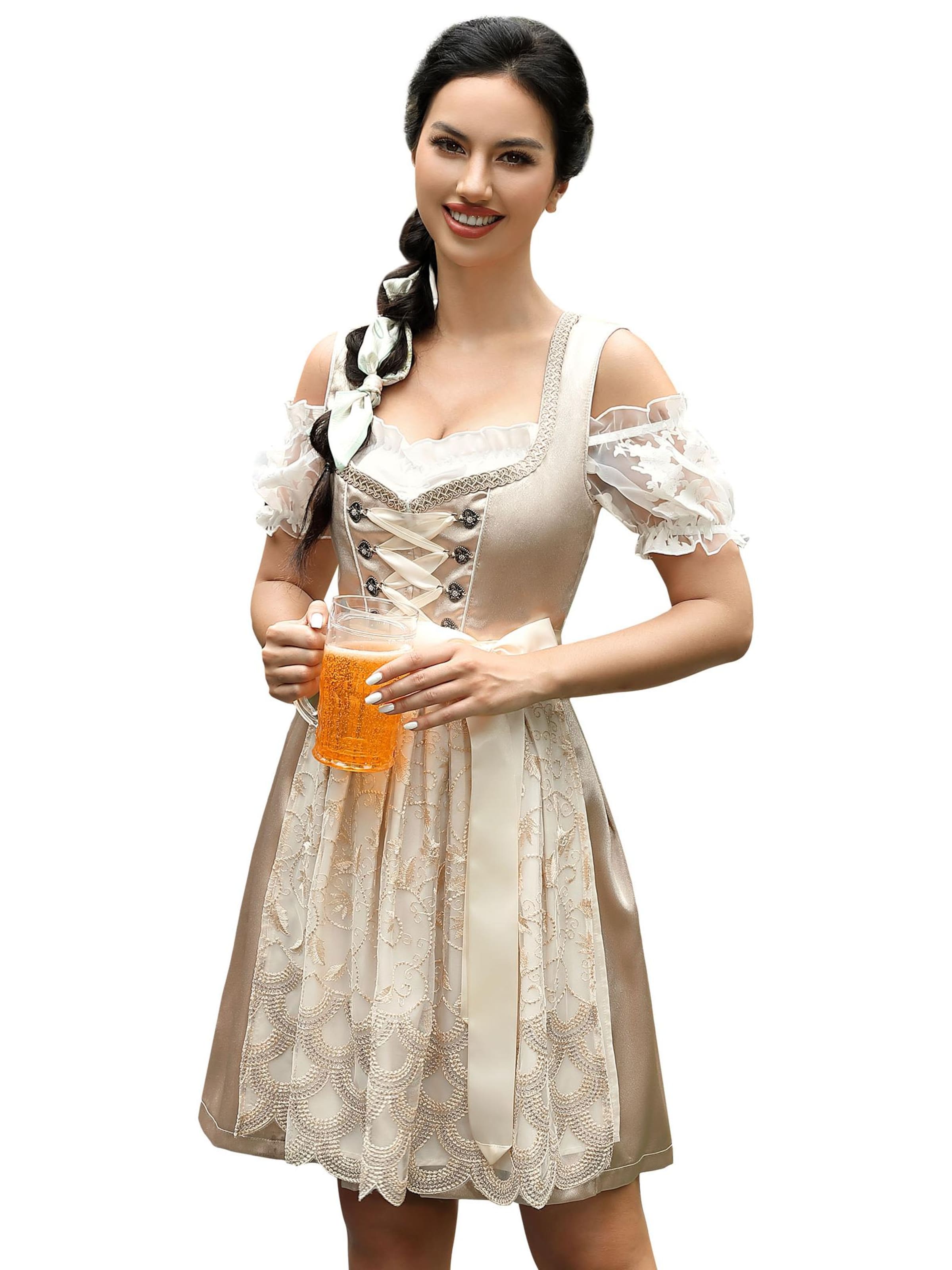 Yesfashion Dirndl in Beige: front