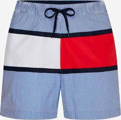 TOMMY HILFIGER Badeshorts in blau / dunkelrot / weiß, Produktansicht