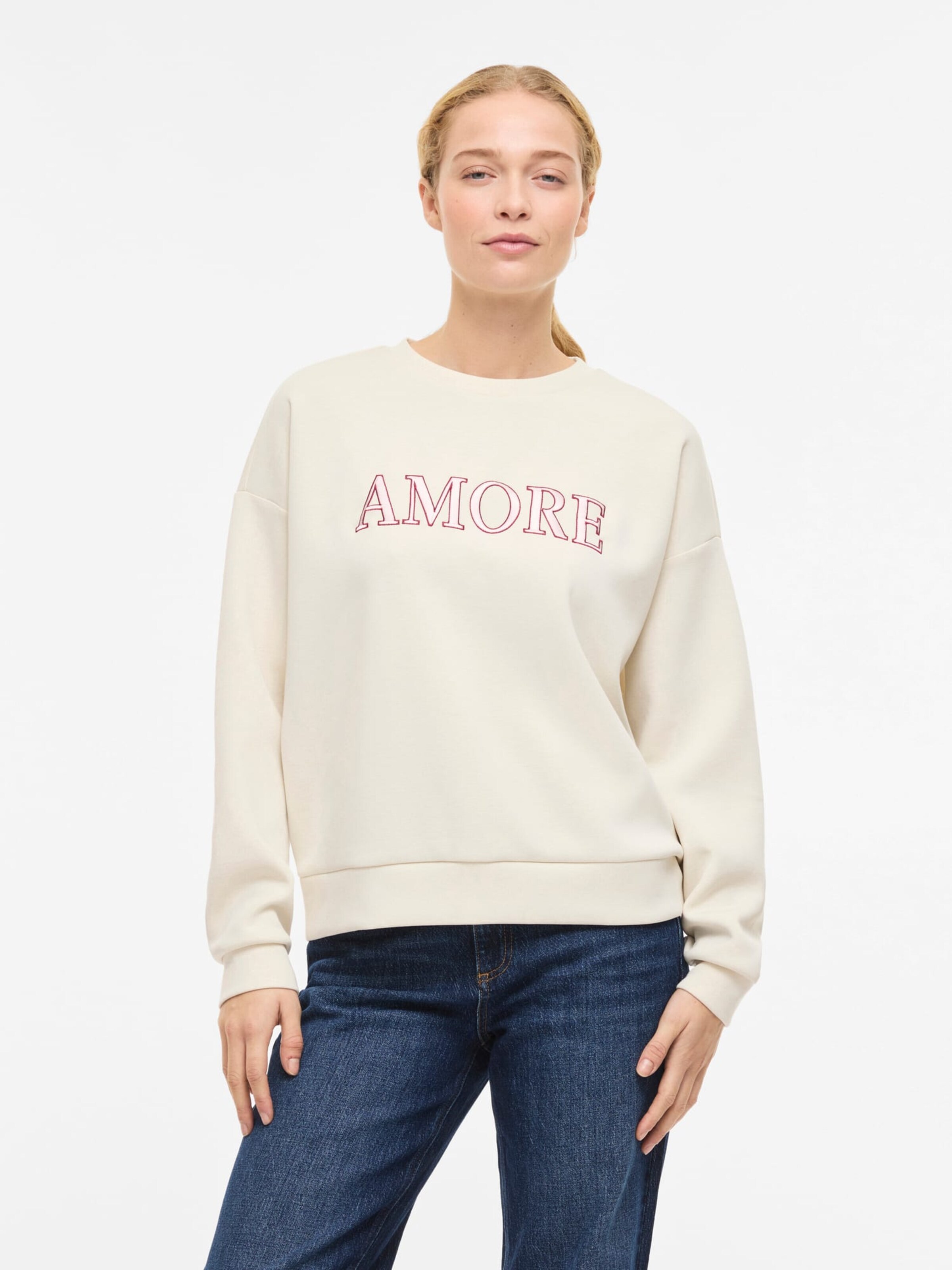 VILA Sweatshirt 'Reflect' in Beige: voorkant