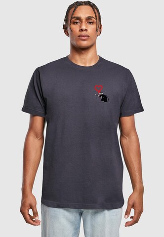 T-Shirt 'Banksy - Love Rat' Merchcode en bleu : devant