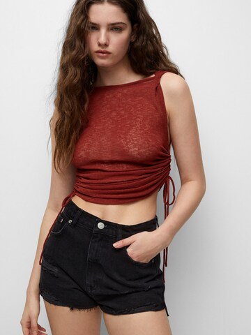 Pull&Bear Knitted top in Brown: front