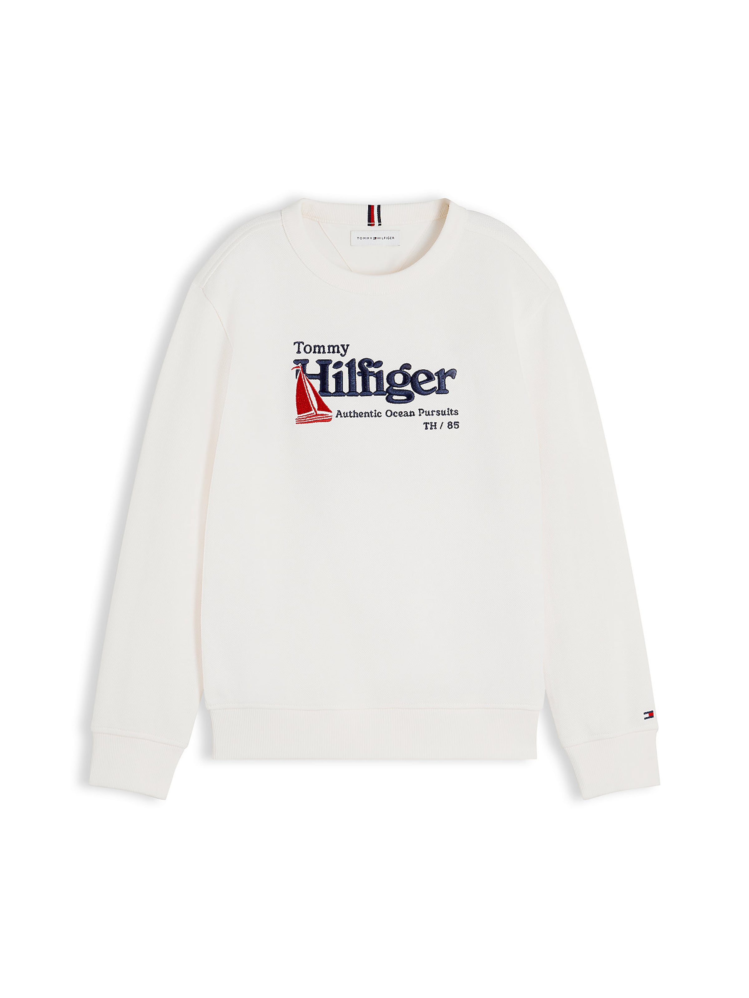 Sweat TOMMY HILFIGER en blanc : devant