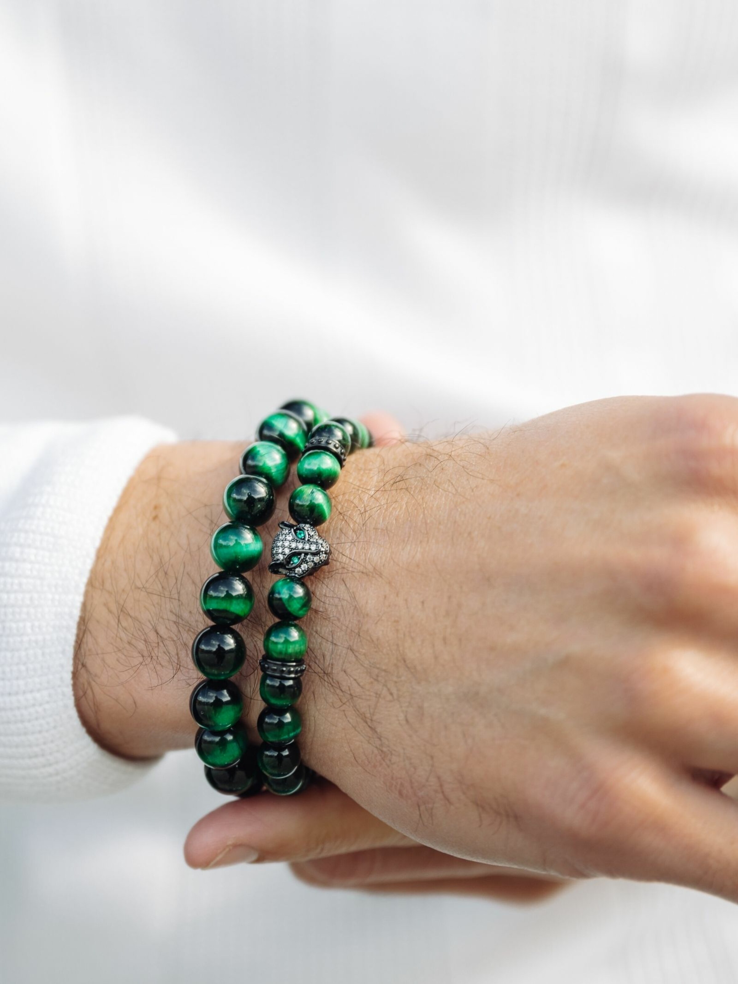 GT Collection Armband 'Leopard Head' in Groen