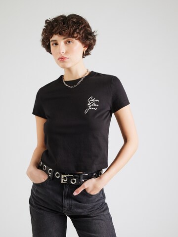 Tricou de la Calvin Klein Jeans pe negru: față