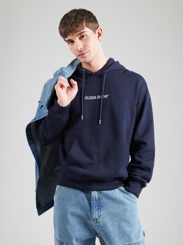 GUESS JEANS Свитшот в Синий: спереди