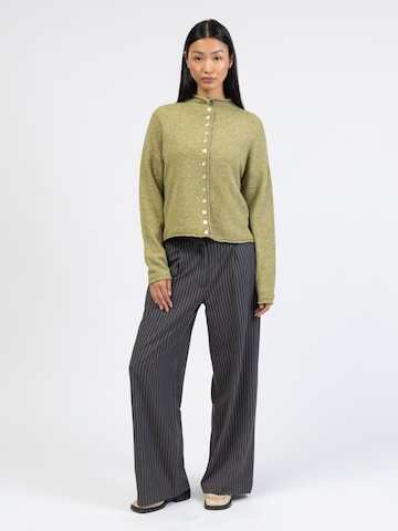 BROKE + SCHÖN Knit Cardigan 'Strickjacke mit Stehkragen' in Green