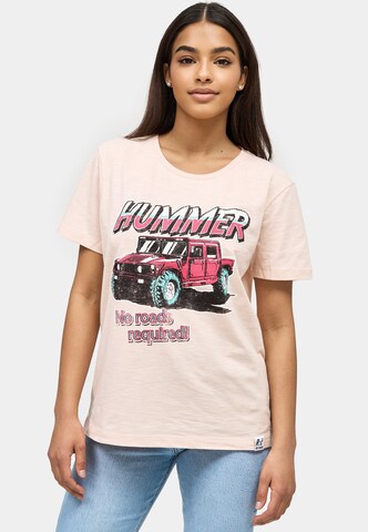 Recovered T-Shirt 'No Roads Required Hummer' in Rot: Vorderseite