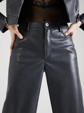 TAIFUN Široke hlačnice Hlače | črna barva
