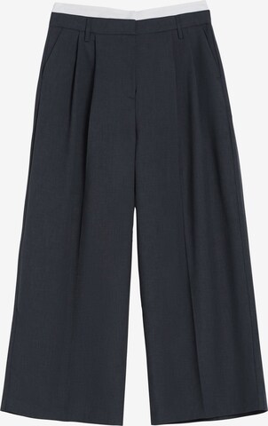 Bershka Wide leg Pleat-Front Pants in Grey: front