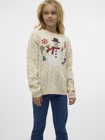 Vero Moda Girl Pullover 'VMSnowman' i beige: forside