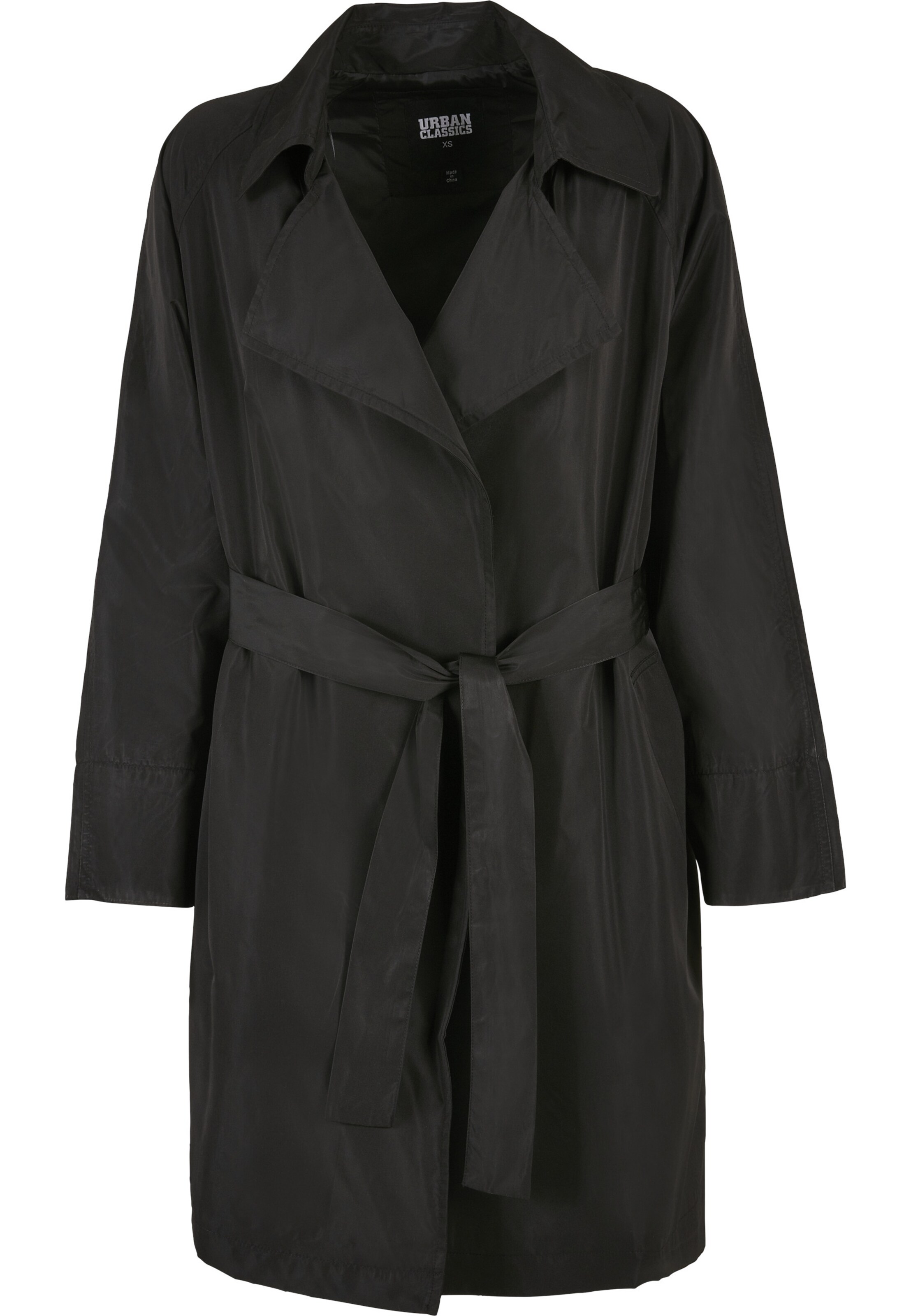 Urban Classics Mantel in Schwarz: Vorderseite
