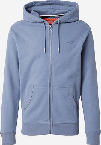 Superdry Кофта на молнии 'ESSENTIAL' в Синий: спереди