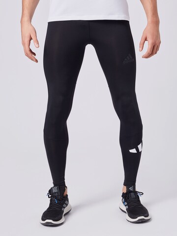 ADIDAS PERFORMANCE Skinny Sports trousers in Black: front