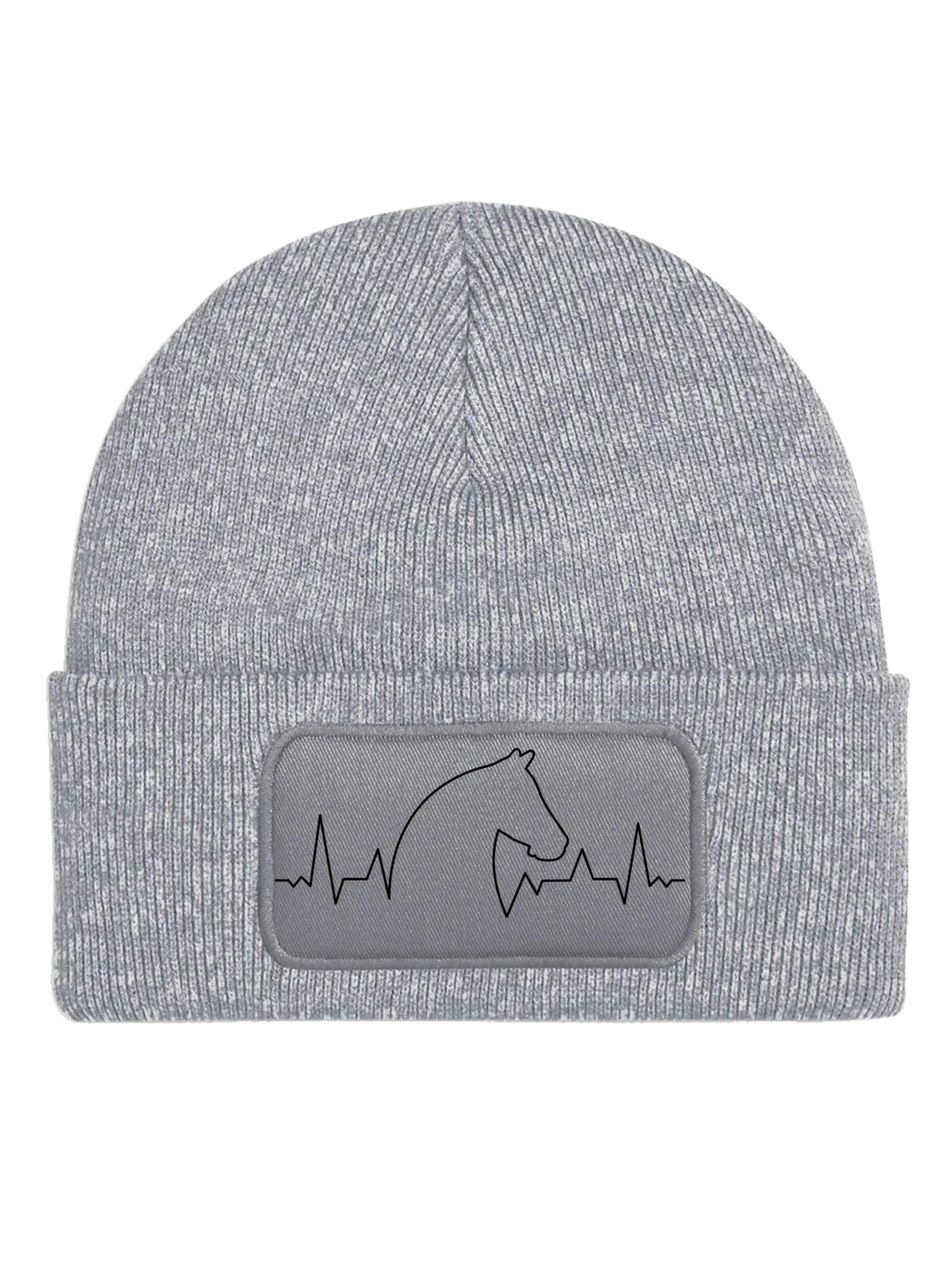 Youth Designz Beanie 'Heartbeat Pferd' in Grey: front