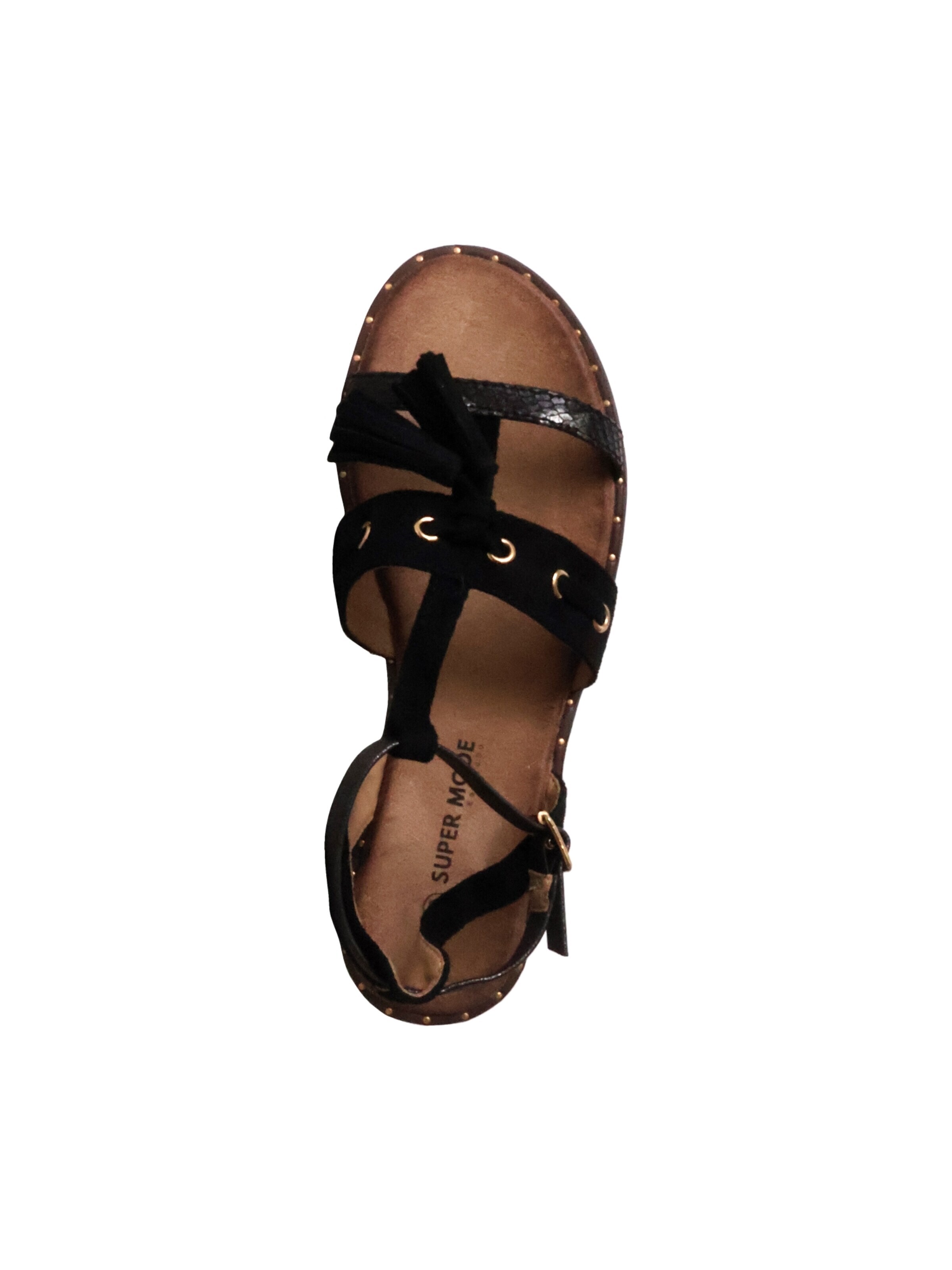 Sandales 'Flache Sandalen mit Riemchen' Super Mode en noir