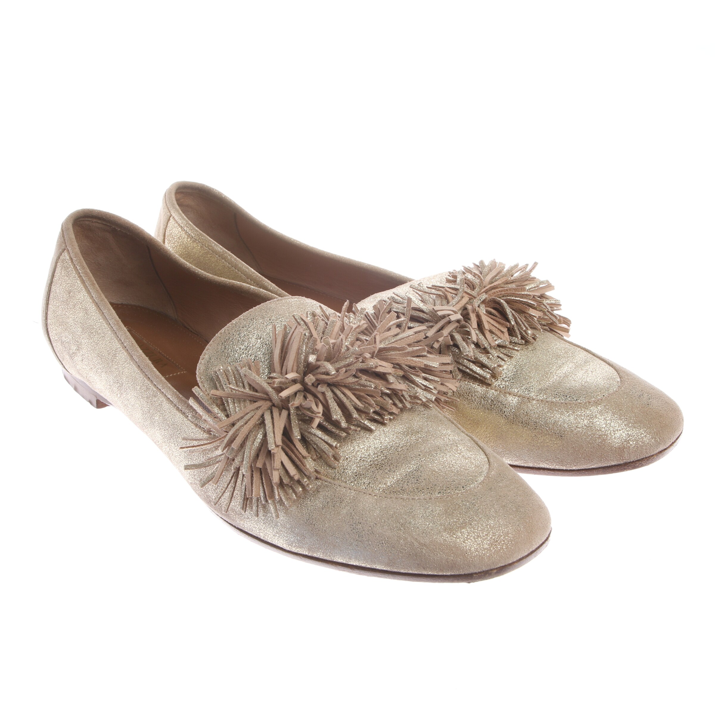 Aquazzura Flats & Loafers in 40,5 in Silver: front
